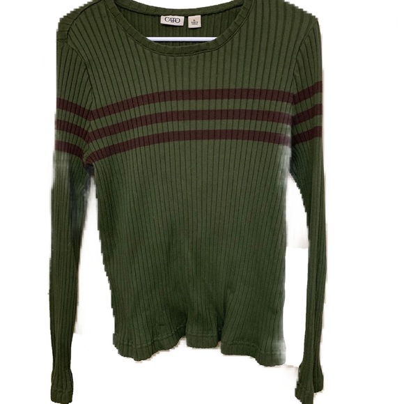Cato Tops - Cato green and brown long sleeve top